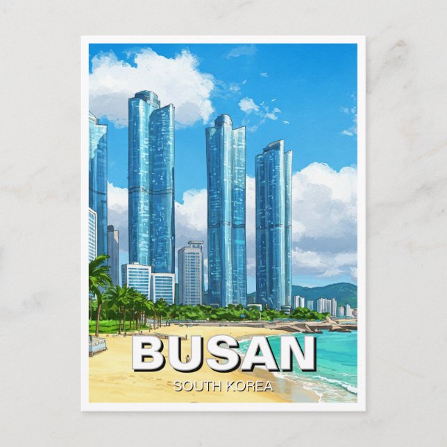 Haeundae Busan Südkorea Travel Postkarte (Vorderseite)