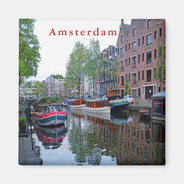 Hafen am Kanal in Amsterdam. Magnet (Vorne)