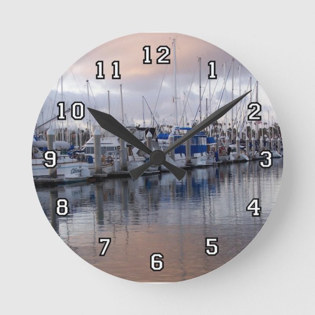 Hafen an San- PedroWanduhr Runde Wanduhr (Vorderseite)
