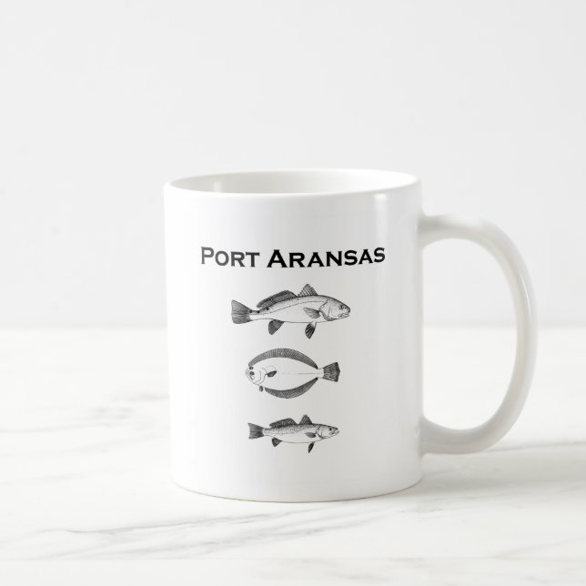 Hafen Aransas Salzwasserfische - Fischen-Logo Kaffeetasse (Rechts)