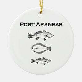 Hafen Aransas Salzwasserfische - Fischen-Logo Keramikornament