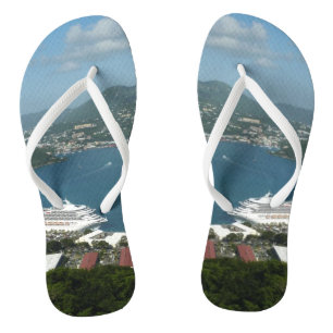 Hafen auf den St. Thomas-Inseln der US-Jungfrau Flip Flops