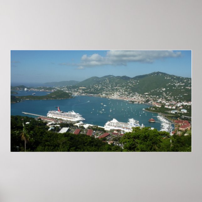 Hafen auf den St. Thomas-Inseln der US-Jungfrau Poster (Vorne)