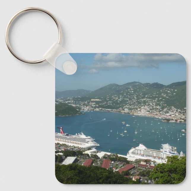 Hafen auf den St. Thomas-Inseln der US-Jungfrau Schlüsselanhänger (Vorderseite)