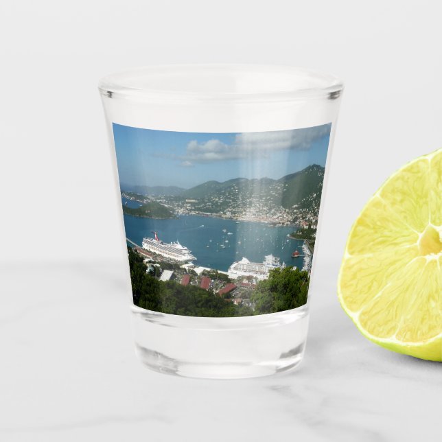Hafen auf den St. Thomas-Inseln der US-Jungfrau Schnapsglas (Vorderseite)