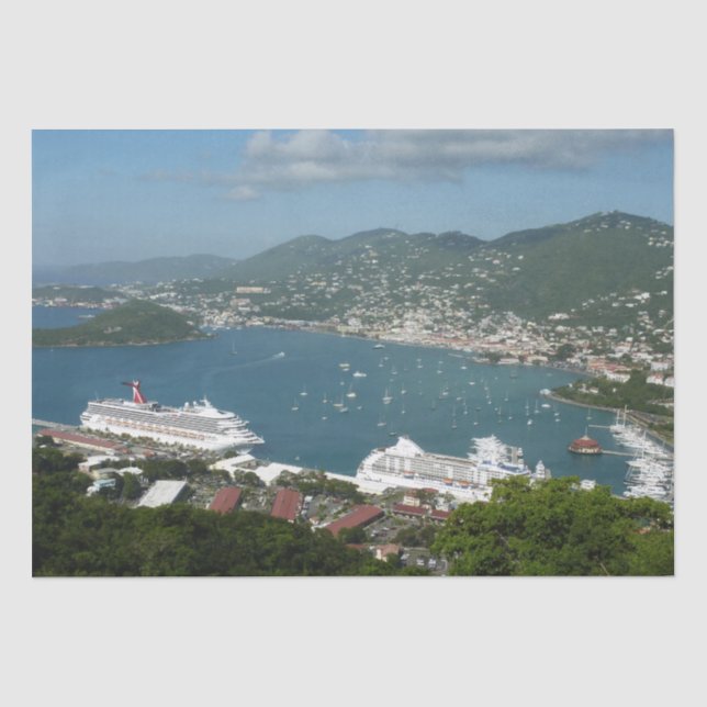 Hafen auf den St. Thomas-Inseln der US-Jungfrau Seidenpapier (Vorderseite)