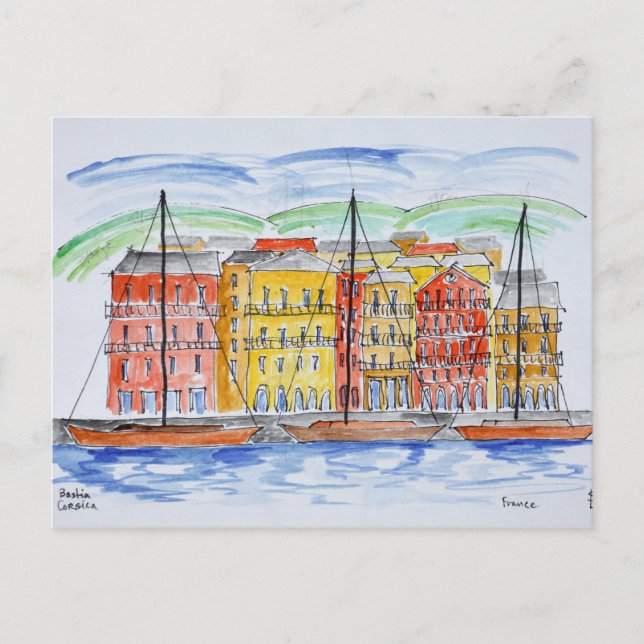 Hafen, Bastia | Korsika, Frankreich Postkarte (Vorderseite)