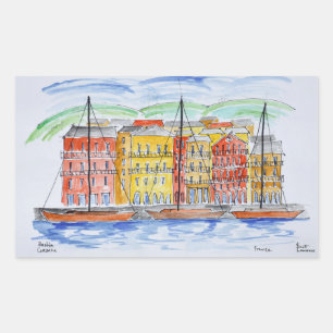 Hafen, Bastia Korsika, Frankreich Rechteckiger Aufkleber