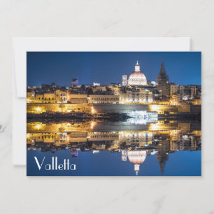 Hafen der Altstadt von Valletta bei Nacht Postcard