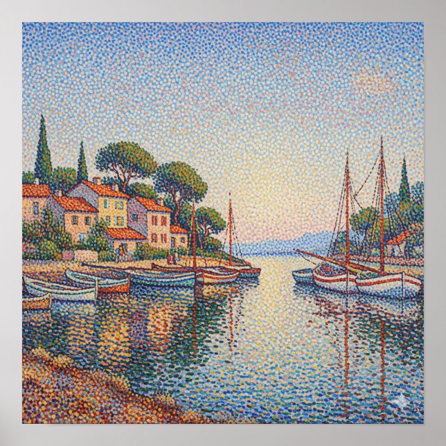 Hafen des Pointillismus Poster (Vorne)