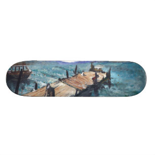 Hafen durch das Meer Skateboard