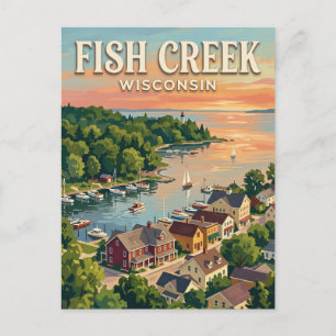 Hafen Fish Creek Wisconsin Postkarte