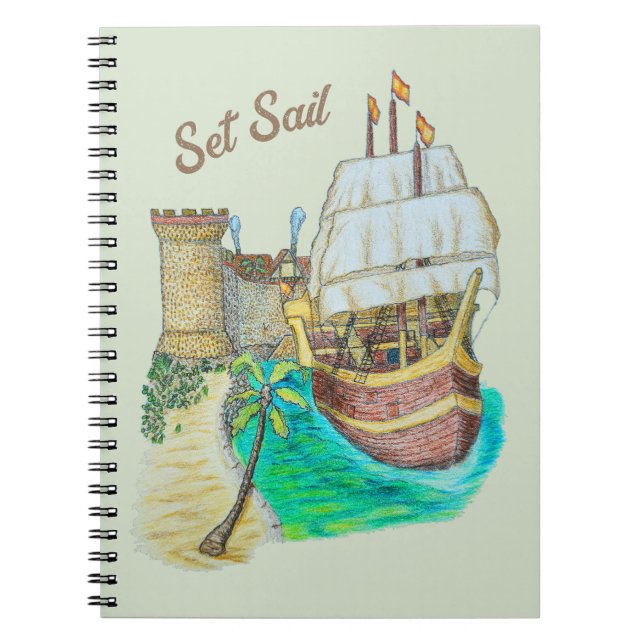 Hafen Galleon Notizblock (Vorderseite)