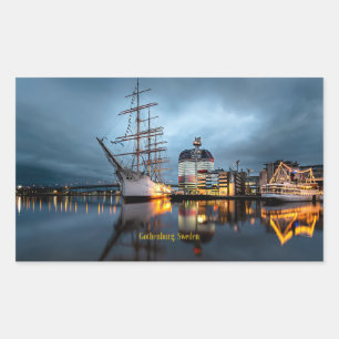 Hafen Göteborg, Schweden Rechteckiger Aufkleber
