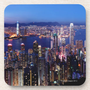 Hafen Hong Kongs Victoria nachts Getränkeuntersetzer