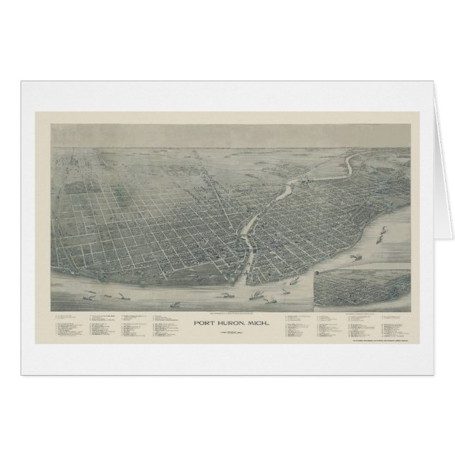Hafen Hurone, panoramische Karte MI - 1894 (Vorderseite (Horizontal))