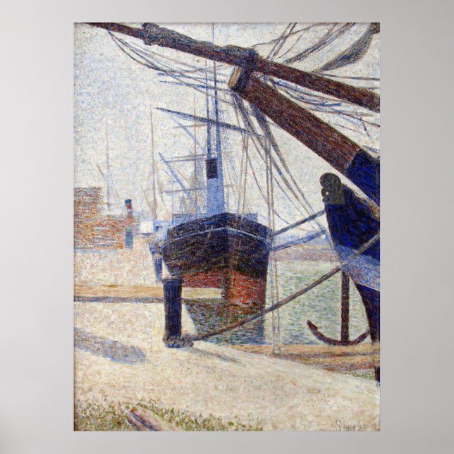 Hafen in Honfleur Poster (Vorne)