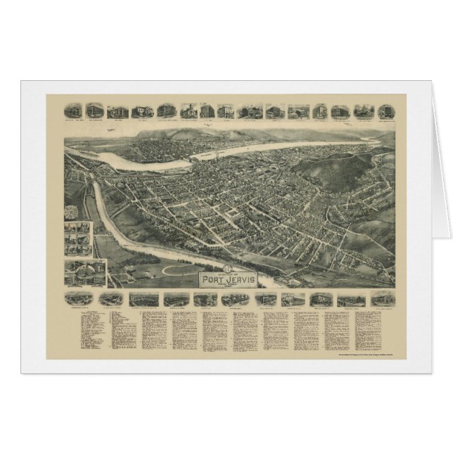 Hafen Jervis, NY panoramische Karte - 1920 (Vorderseite (Horizontal))