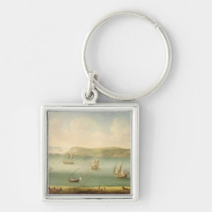 Hafen Mahon, Minorca, 1730's (Öl auf Leinwand) Schlüsselanhänger
