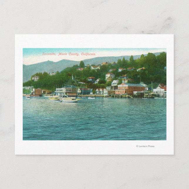 Hafen mit Yachten und Segelbooten Postkarte (Vorderseite)
