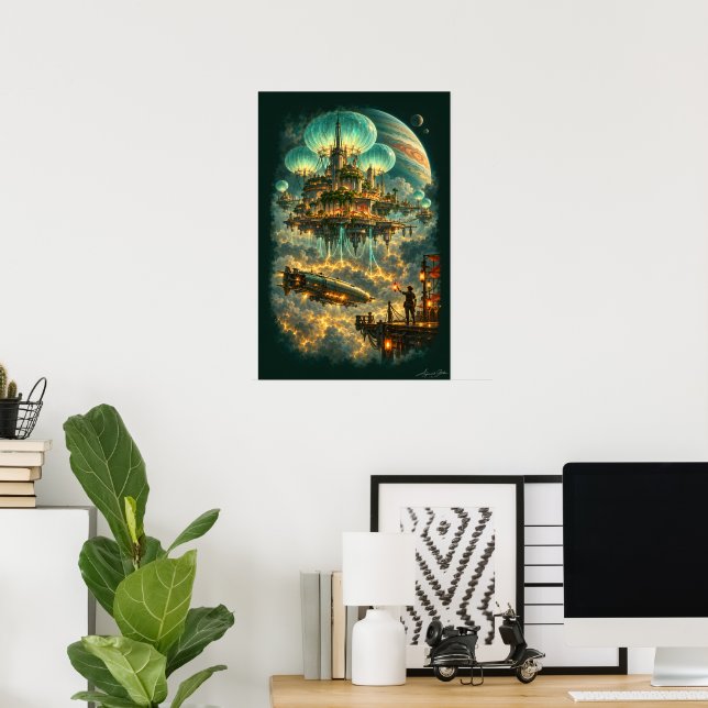 Hafen oberhalb des Sturms Poster (Heimbüro)