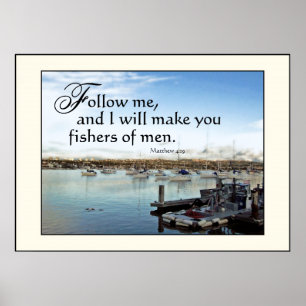 Hafen-Segelboot-Fischer des Mann-Druckes Poster