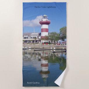 Hafen Stadt Leuchtturm Strandtuch