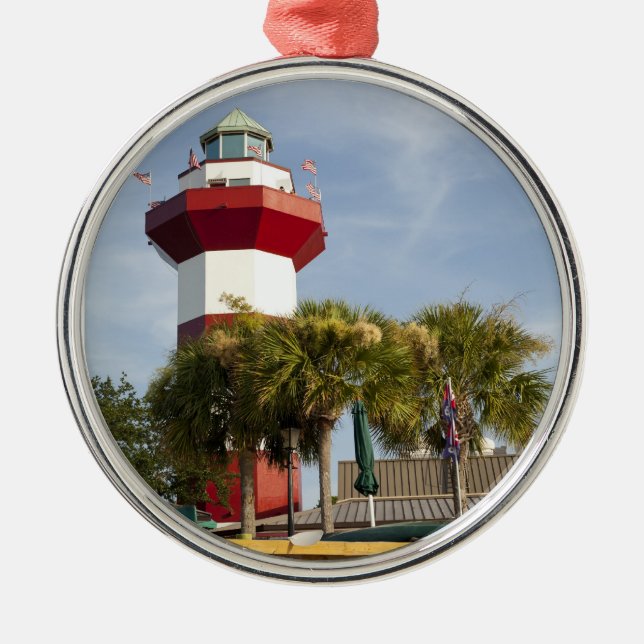 Hafen-Stadthilton head Weihnachtsverzierung Silbernes Ornament (Vorne)