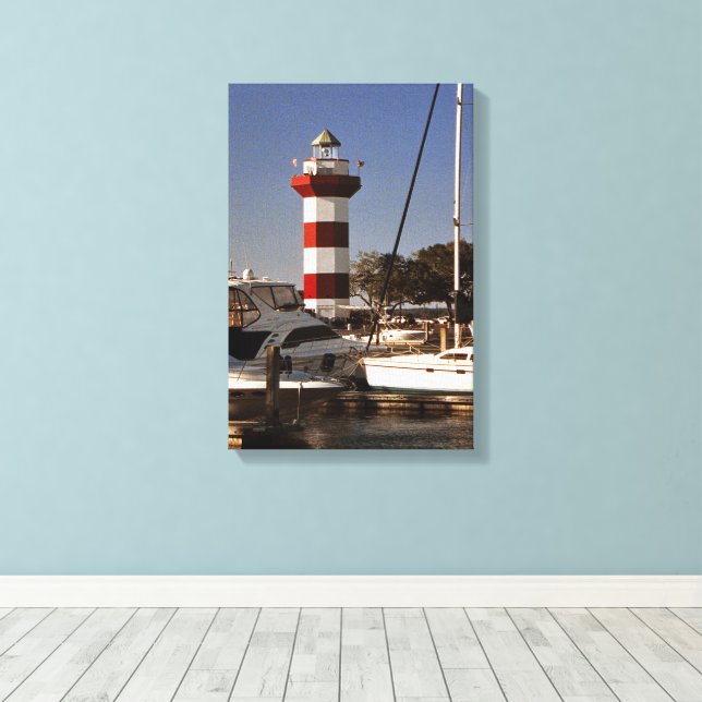 Hafen Stadtlighthouse Leinwanddruck (Insitu (Holzboden))