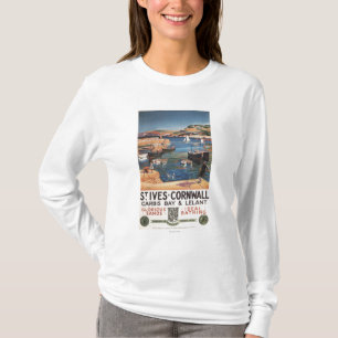 Hafen-Szene mit dem Mädchen und Möven Bahn T-Shirt