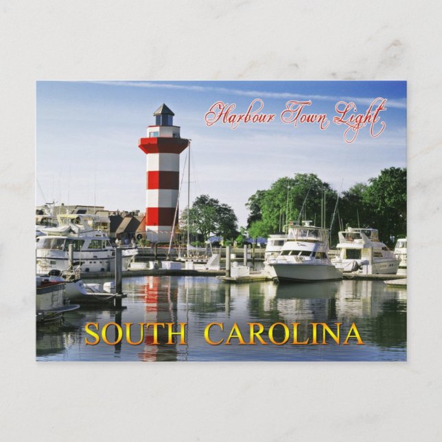 Hafen Town Lighthouse, Hilton Head Island, SC Postkarte (Vorderseite)