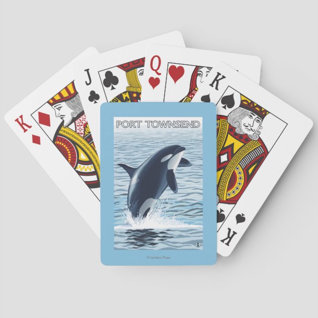 Hafen Townsend, WashingtonOrca Springen Spielkarten (Rückseite)
