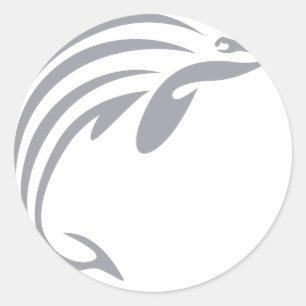 Hafen-Tümmler im Swish, der Art zeichnet Runder Aufkleber