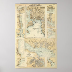 Häfen und Häfen auf der Südküste von England Poster