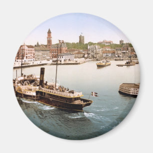 Hafen und Rathaus von Helsingborg Schweden Magnet