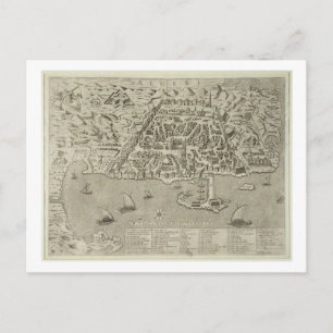 Hafen und Stadt Algiers, c.1572 (Gravieren) Postkarte