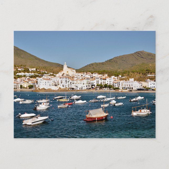 Hafen und Stadt Cadaqués in Spanien Postkarte (Vorderseite)