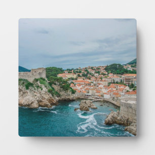 Hafen und Stadtzentrum von Dubrovnik Fotoplatte