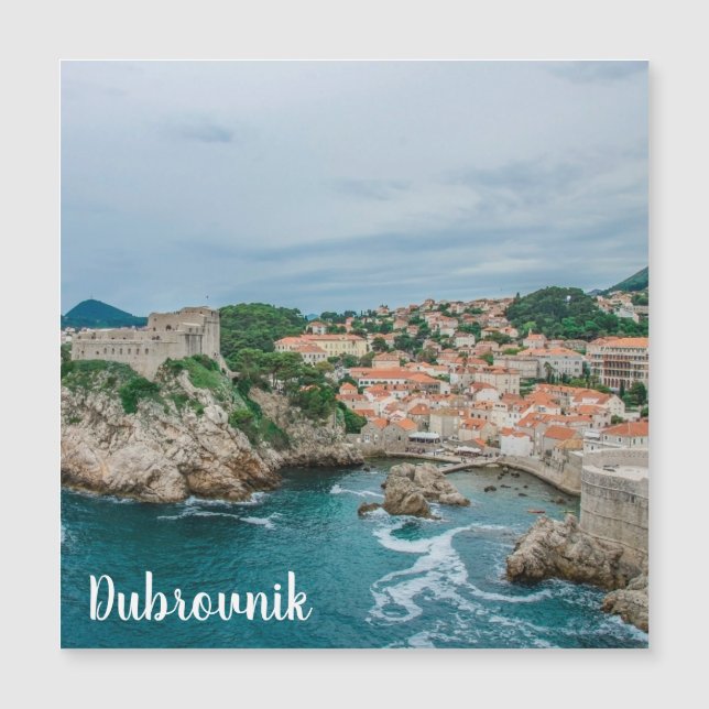 Hafen und Stadtzentrum von Dubrovnik Magnetkarte (Vorderseite)