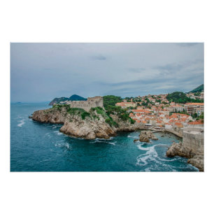 Hafen und Stadtzentrum von Dubrovnik Poster