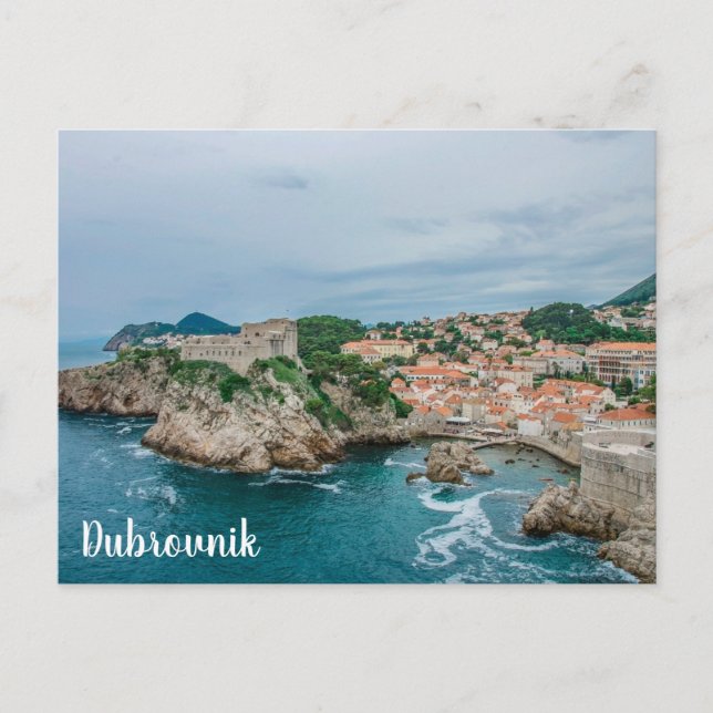 Hafen und Stadtzentrum von Dubrovnik Postkarte (Vorderseite)