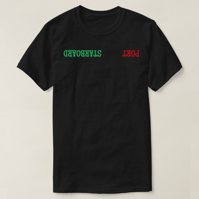 Hafen und Starboard für Segelanfänger T-Shirt (Design vorne)