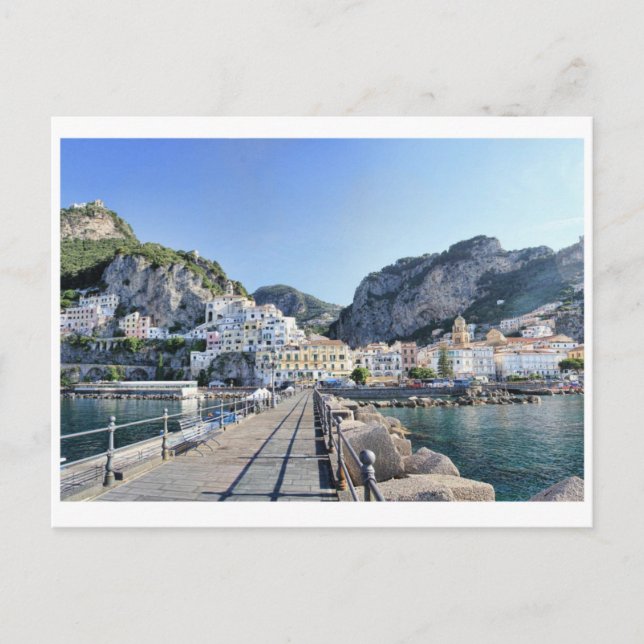 Hafen von Amalfi Feiertagspostkarte (Vorderseite)