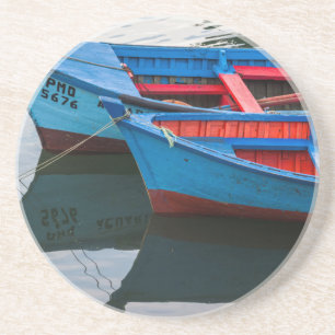 Hafen von Angelmo, Fischerboote. Getränkeuntersetzer