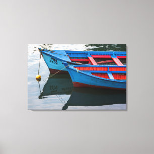 Hafen von Angelmo, Fischerboote. Leinwanddruck