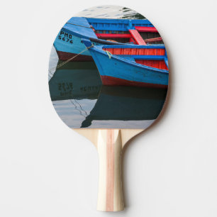 Hafen von Angelmo, Fischerboote. Tischtennis Schläger