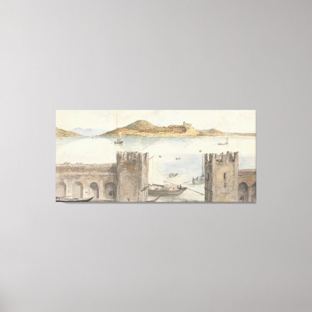 Hafen von Arona (1795) Charles Gore Leinwanddruck (Vorderseite)