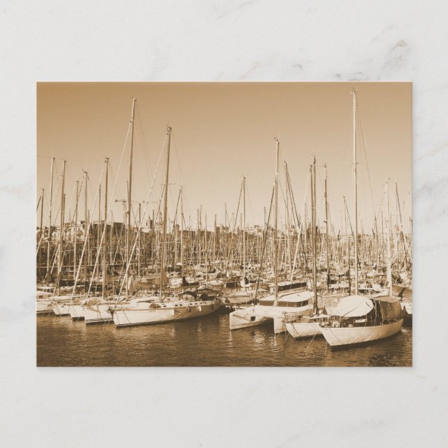 Hafen von Barcelona - Sailboats - Postkarte (Vorderseite)