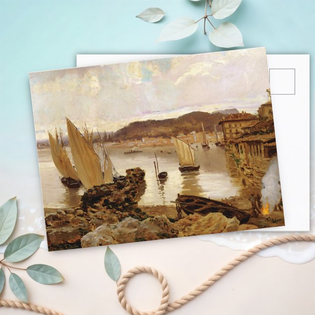 Hafen von Bilbao, Antonio Munoz Degrain Postkarte (Von Creator hochgeladen)