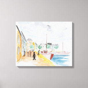 Hafen von Concarneau  Bretagne, Frankreich Leinwanddruck